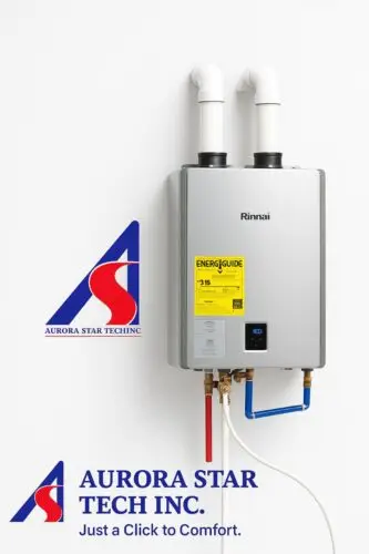 Tankless water heater serviced by Aurora Star Tech in GTA