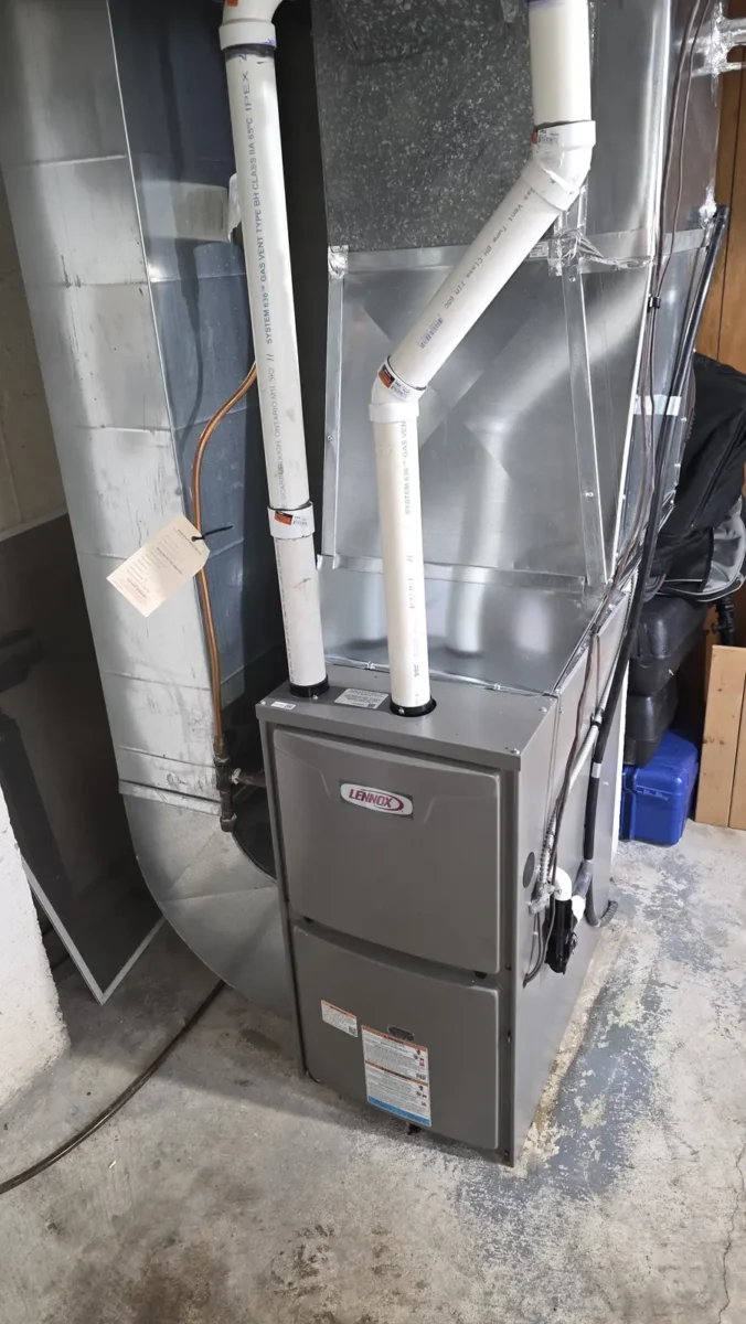 Lennox high-efficiency gas furnace installed by Aurora Star Tech