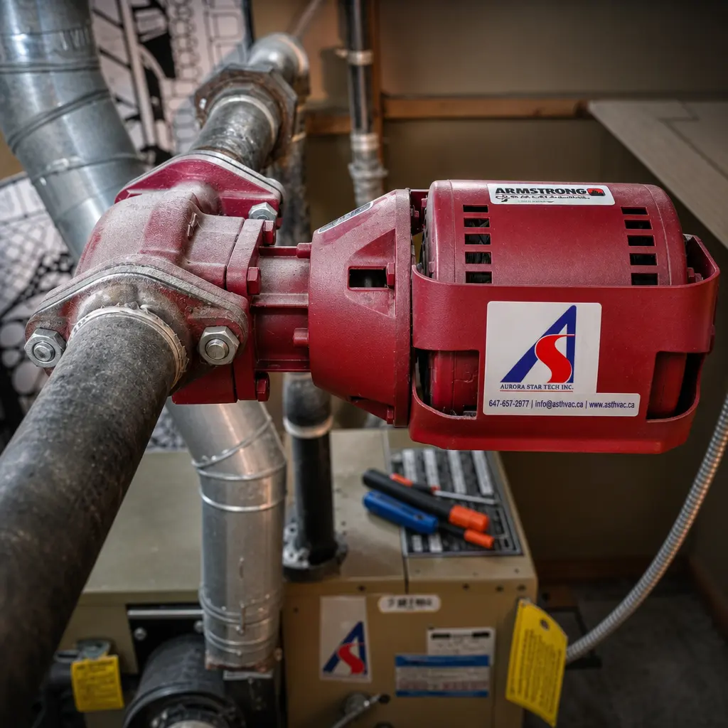 Technician checking airflow at a supply register